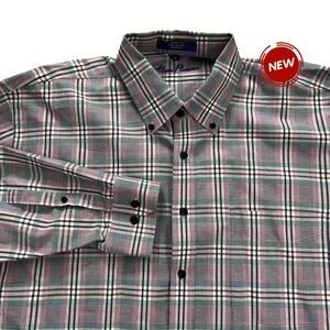 Alan Fusser Purple Plaid Chest Pocket Button Down Shirt Men Size XL NWOT | 55-6